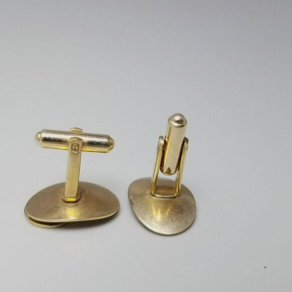Vintage Hickok Starburst Design Yellow Gold Filled Cufflinks, Mid Century Style - Picture 3 of 8